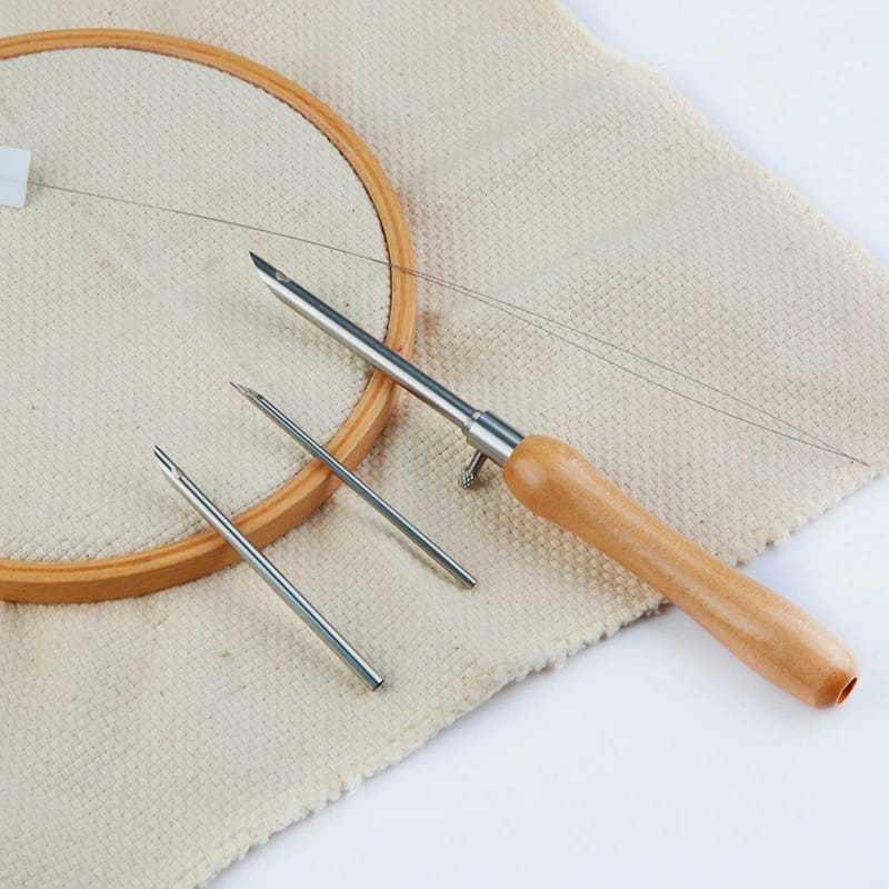 Sewing Textile Art - 簡単な刺繍DIY調整可能なパンチニードルセット5個入り、手作りテキスタイルアート用、手軽なホームソーイングクラフトキット