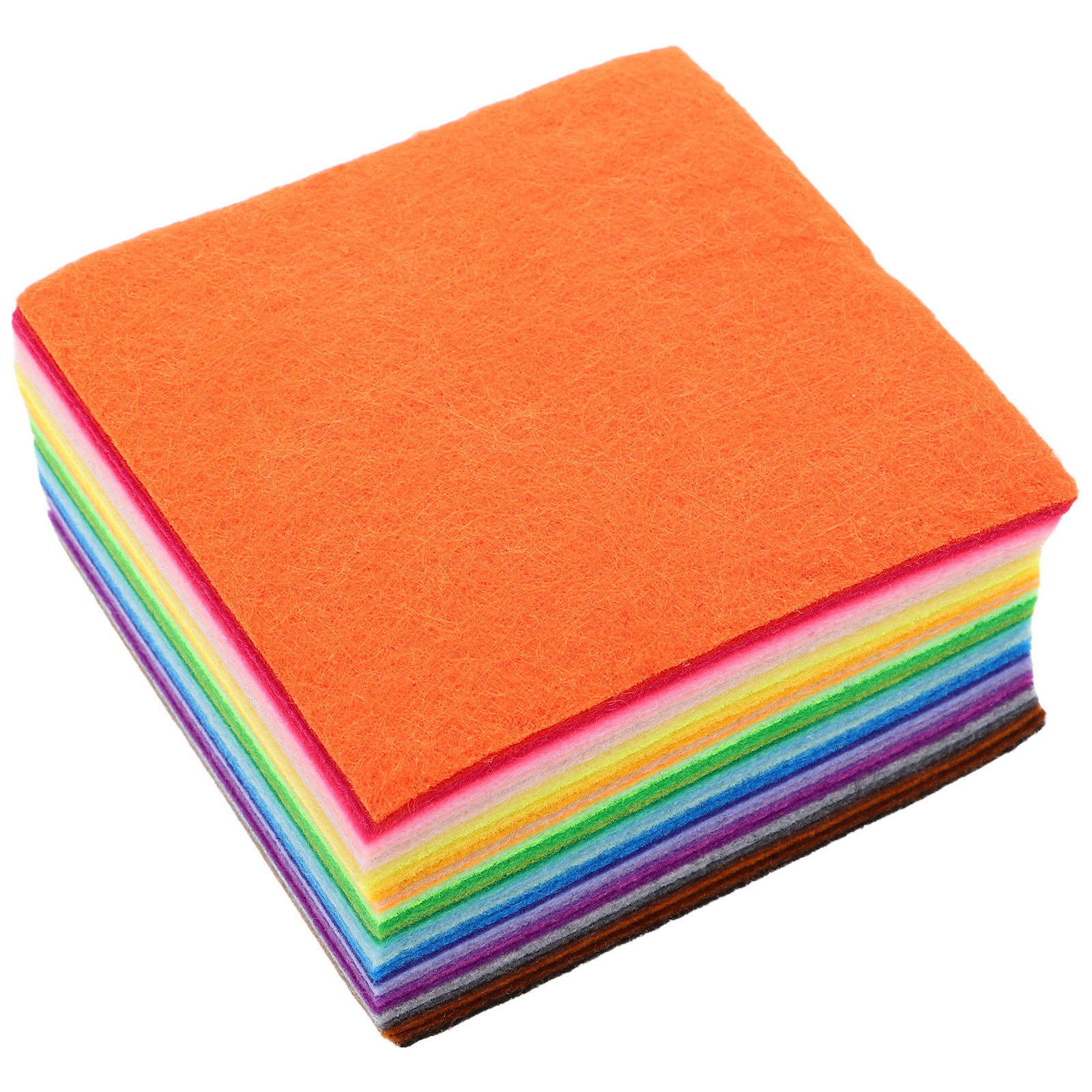 Sewing Textile Art - 120枚入りフェルト正方形 10x10cm アソートカラー ソフトで安全なクラフトフェルトシート DIY縫製、裁断、接着、装飾アート用