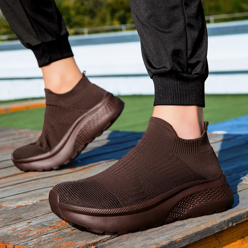ワイドトゥニットスニーカー男性女性通気性ランニングシューズマ - Knit Stabilizer Stretch のレビューと価格