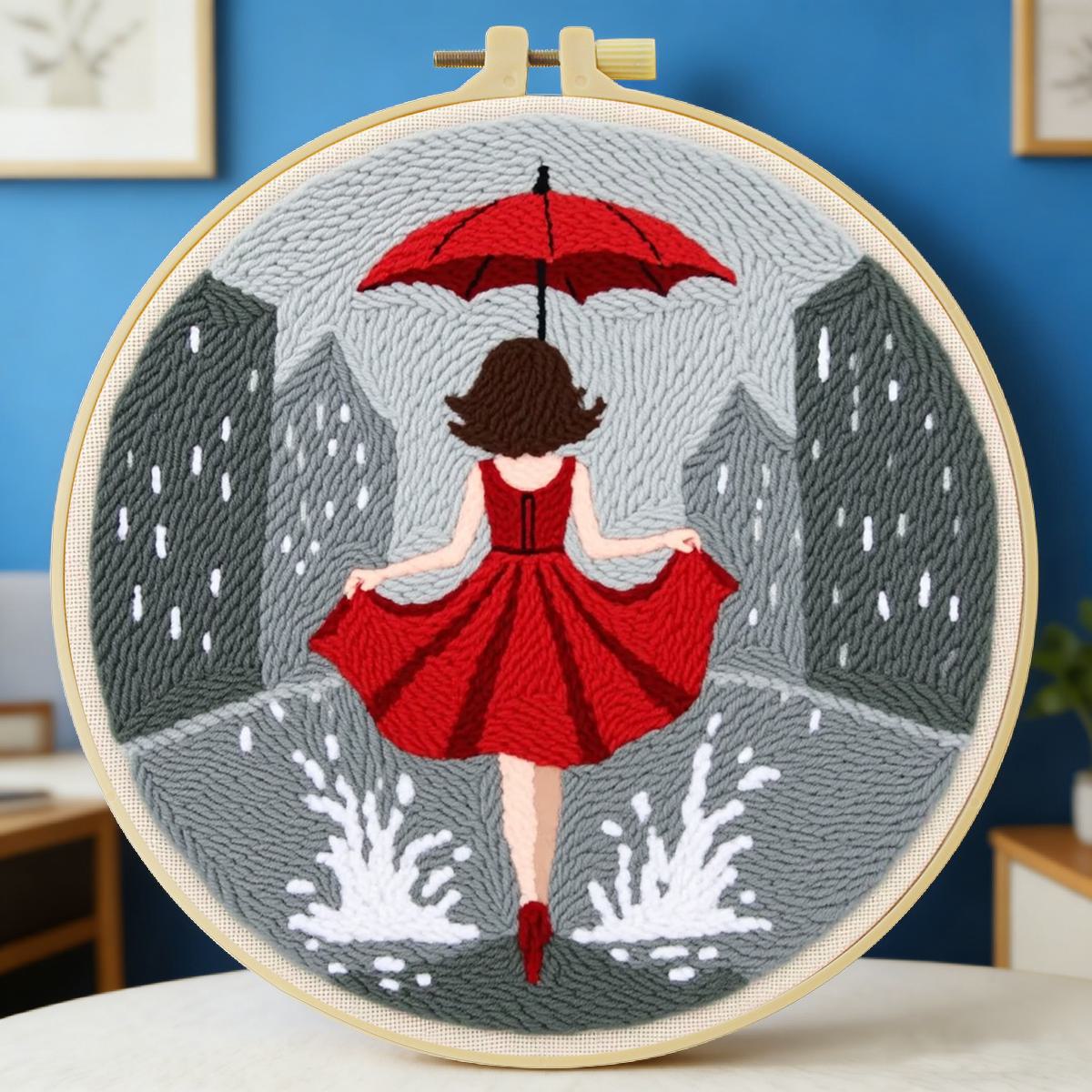 20X20CM/7.87インチ 女性用パンチニードル刺繍セッ - Sewing Textile Art のレビューと価格