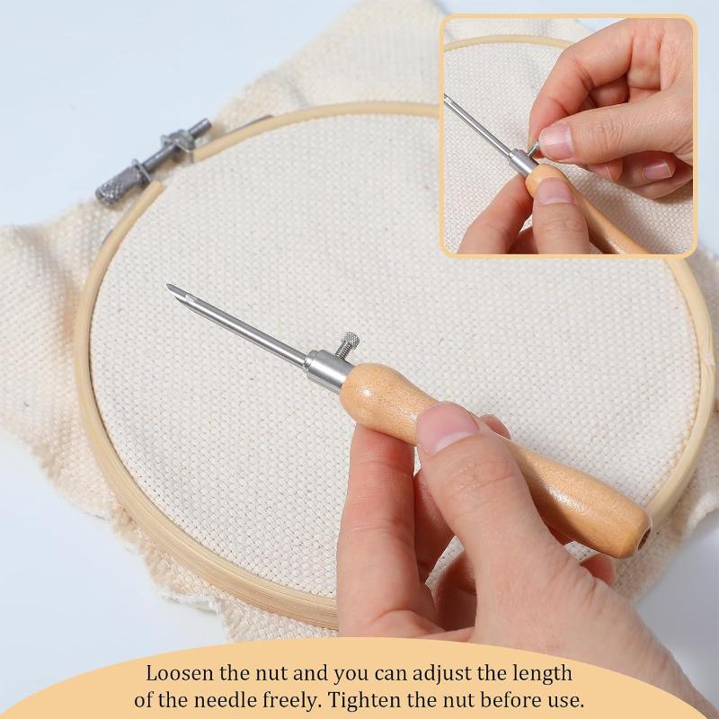 簡単な刺繍DIY調整可能なパンチニードルセット5個入り、手作 - Sewing Textile Art のレビューと価格