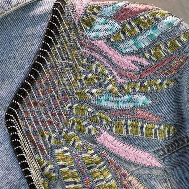 女性用長袖デニムジャケット,フリンジ付きデニムコート,ファッ - Sewing Jackets のレビューと価格