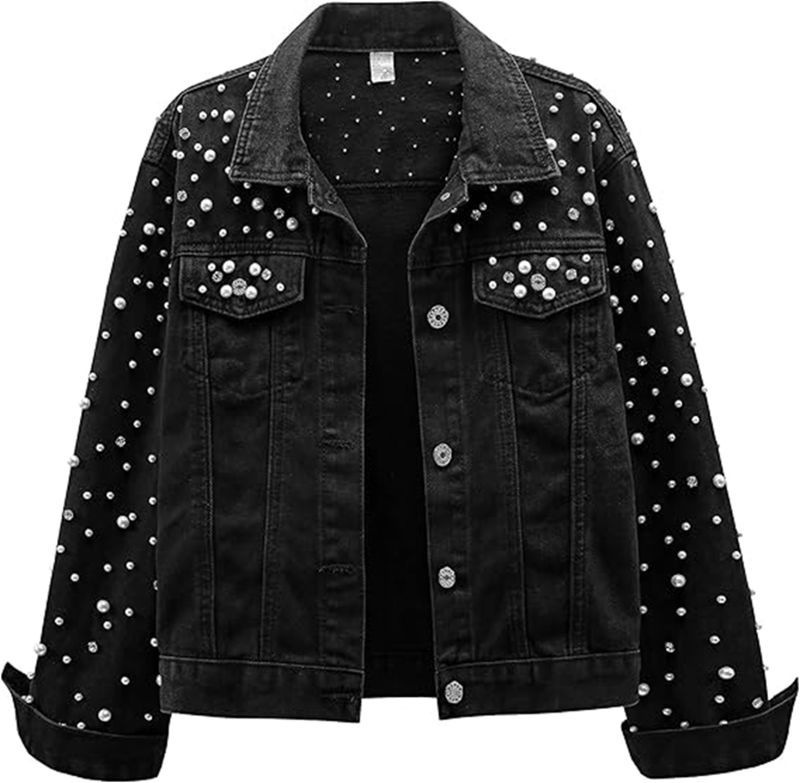春と秋の女性向けニューパールデニムジャケット。レディースカジ - Sewing Jackets のレビューと価格