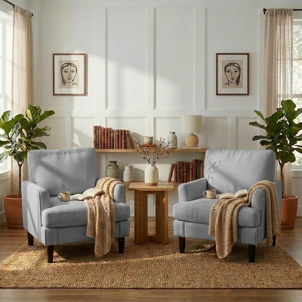 # アクセントチェアセット ミッドセンチュリーの快適な布張り - Century Textile & Sewing Supply Hours のレビューと価格