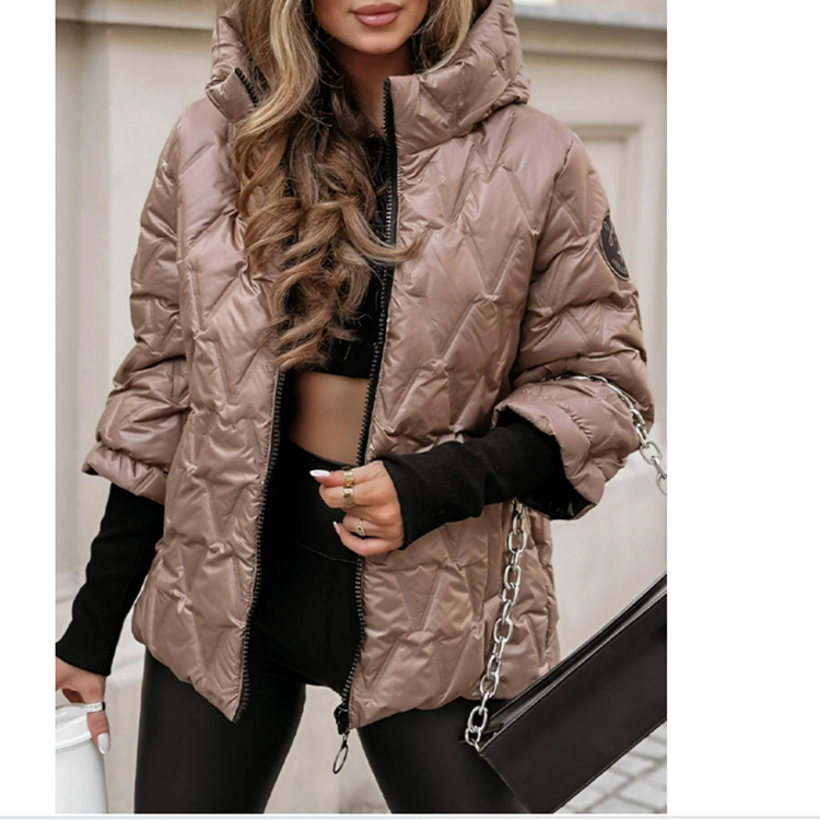 冬用暖かいハイカラーロングスリーブパッチワークコットンジャケ - Sewing Jackets のレビューと価格