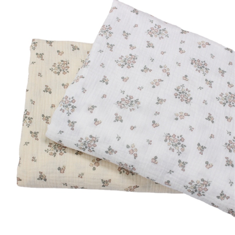 花柄のダブルガーゼ生地,ベビーキルト,ドレス,枕カバー,縫製 - Textile And Sewing Materials のレビューと価格
