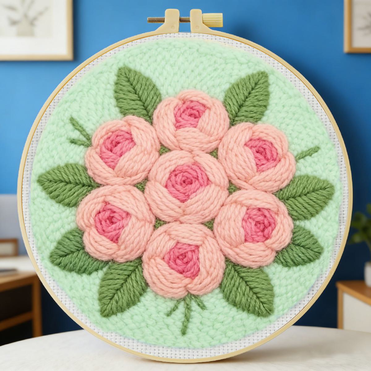 20X20CM/7.87インチフラワーパンチニードル刺繍セッ - Sewing Textile Art のレビューと価格